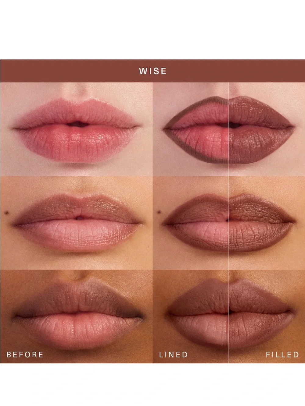 Rare Beauty Lip Liner Pencil — Rich Brown Shade